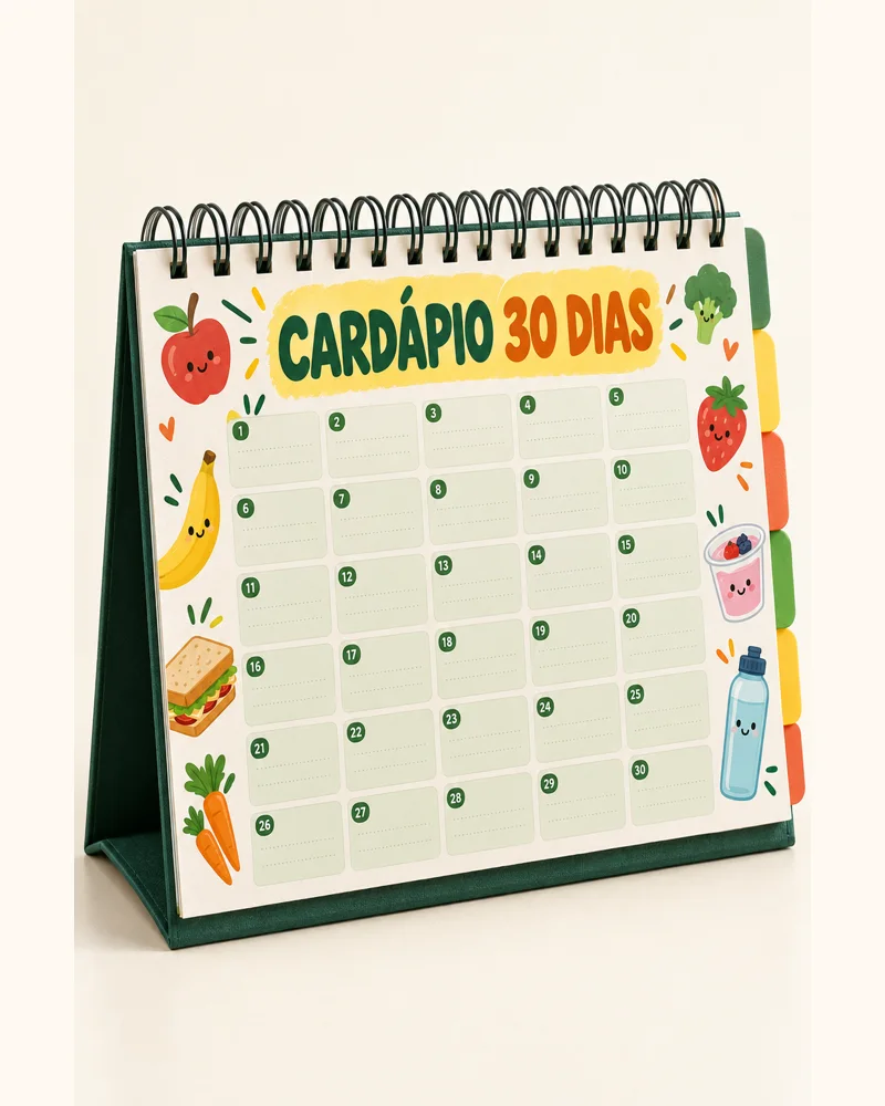 Mockup do bônus Cardápio 30 Dias